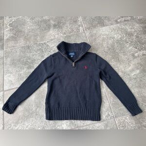 Polo Ralph Lauren half zip navy cotton sweater size 6